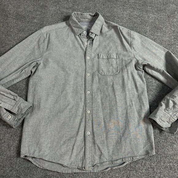 Under Armour Performance Oxford Shirt L Gray Solid Button Down Collar OCBD - Picture 1 of 8